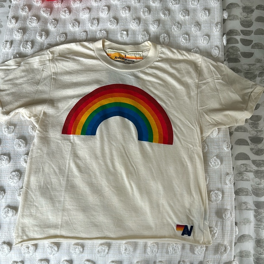 Aviator Nation Rainbow Boyfriend T-shirt
